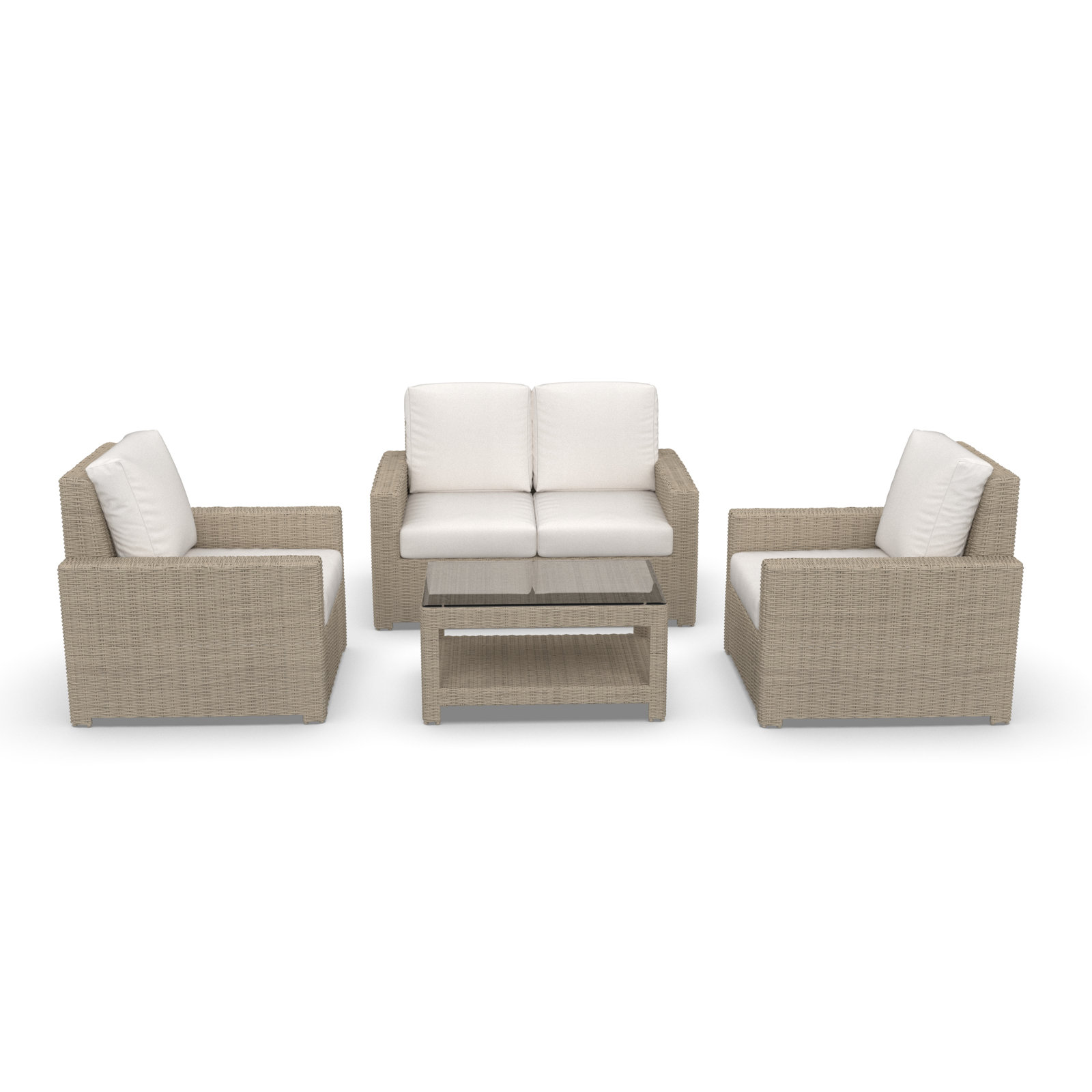 Henri 4-Person Sunbrella® Patio Seating Group, Canvas White