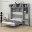 Lit escamotable mural avec bureau, armoire supérieure et tablettes de rangement, lit pliable peu encombrant-1140198196-1140198202