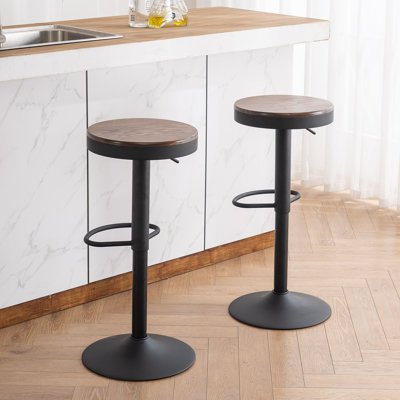 Tabouret de bar pivotant en bois massif l 15,2 po Jaina 