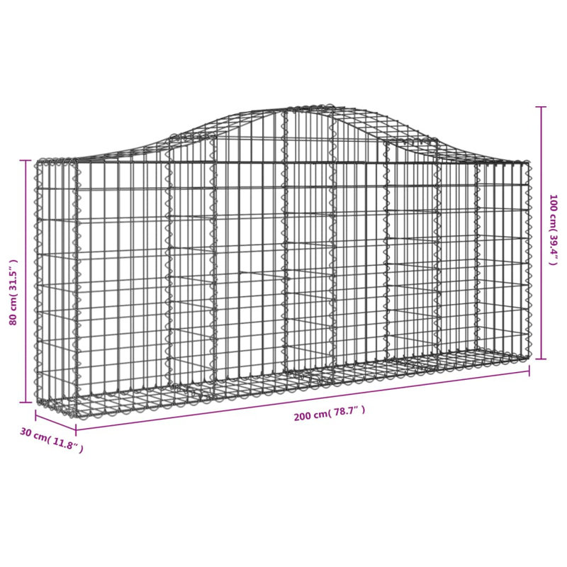 Ensemble de 15 paniers Vidaxl Gabion, 3.3 ft. H x 6.6 ft. W