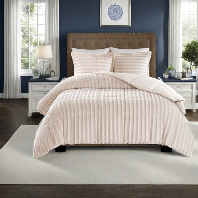 Luxurious Faux Fur Bedding Sets, King/cal King Size, Oeko-tex Certified Comfort For Home