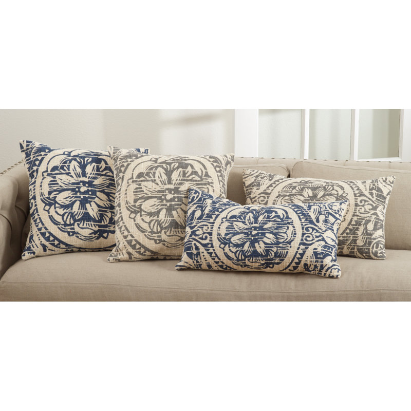 Montpellier Rectangular Cotton Pillow Cover & Insert, Gray