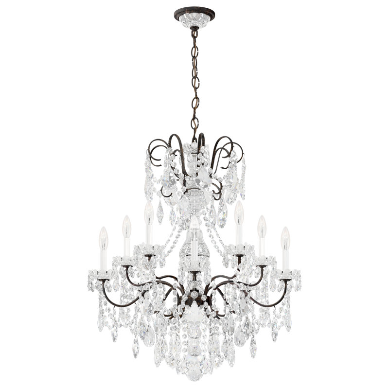 New Orleans 10 - Light Chandelier, Black Pearl, Clear Heritage