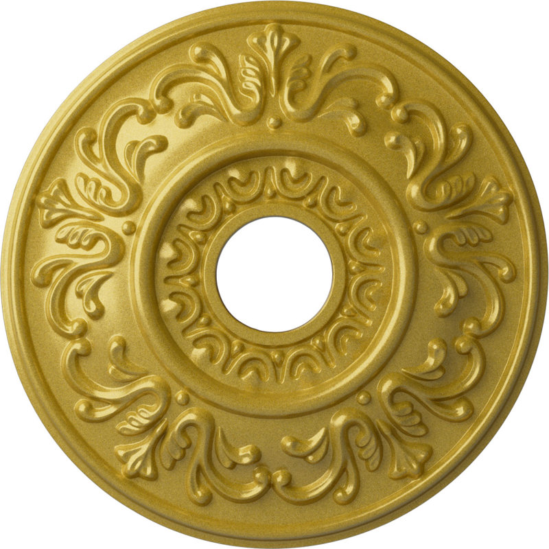 Endurathane Sellek Ceiling Medallion, 18 1/2"OD x 7/8"ID x 1 1/2"P (Fits Canopies up to 1 1/8")Hand-Painted Castle Stone Crackle Finish