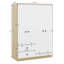 Garde-robe 4 portes avec tiroirs, tablette et tringle