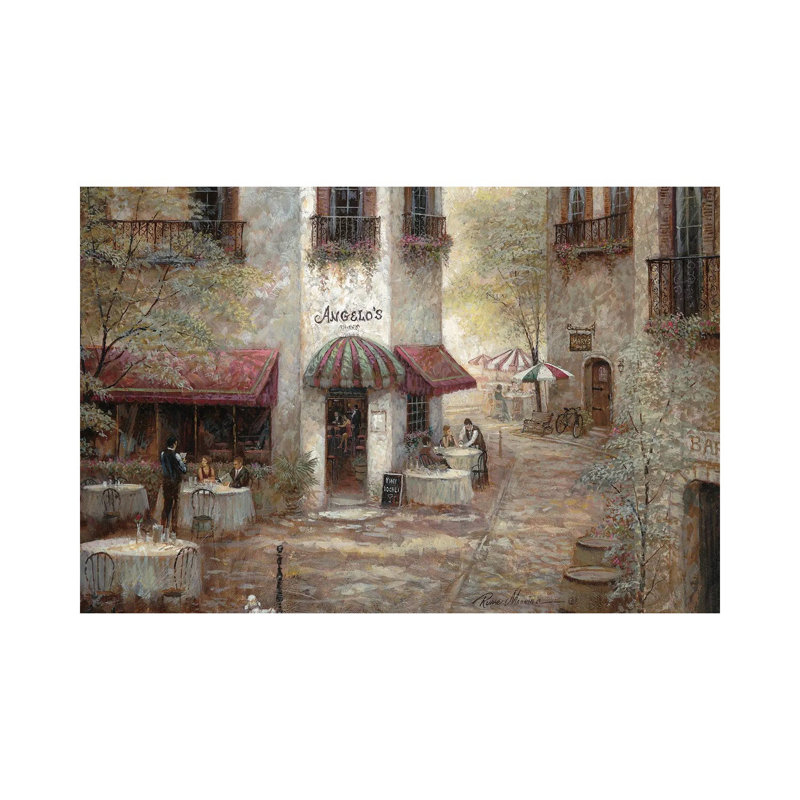 «Angelo's» par Ruane Manning - reproduction d'art, H 12 po x l 18 po x P 1,5 po, Toile tendue, Aucun mat