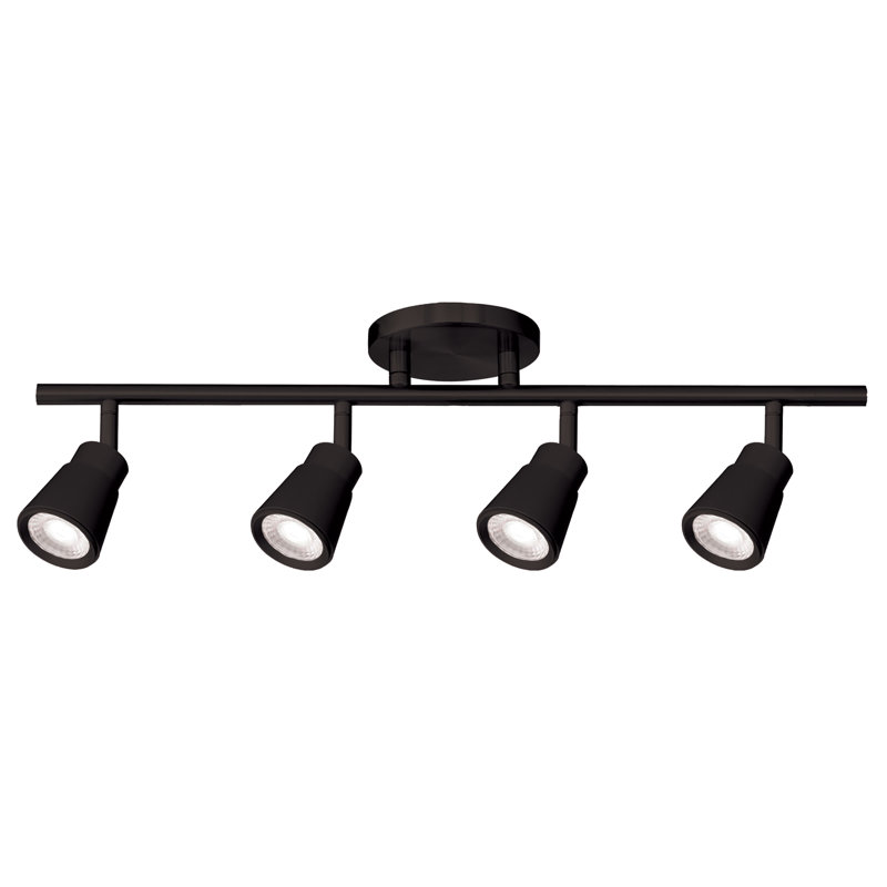 Solo 36'' Black LED Track Light with Clear Glass Shades