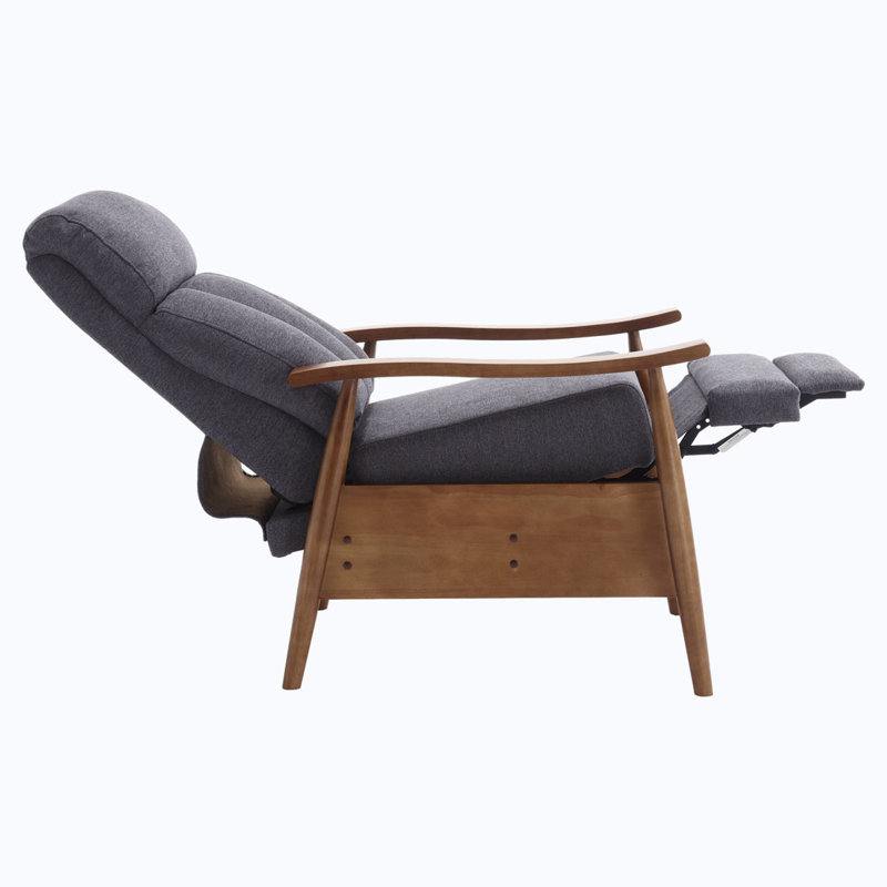 Bamber Upholstered Recliner, Dark Gray Linen