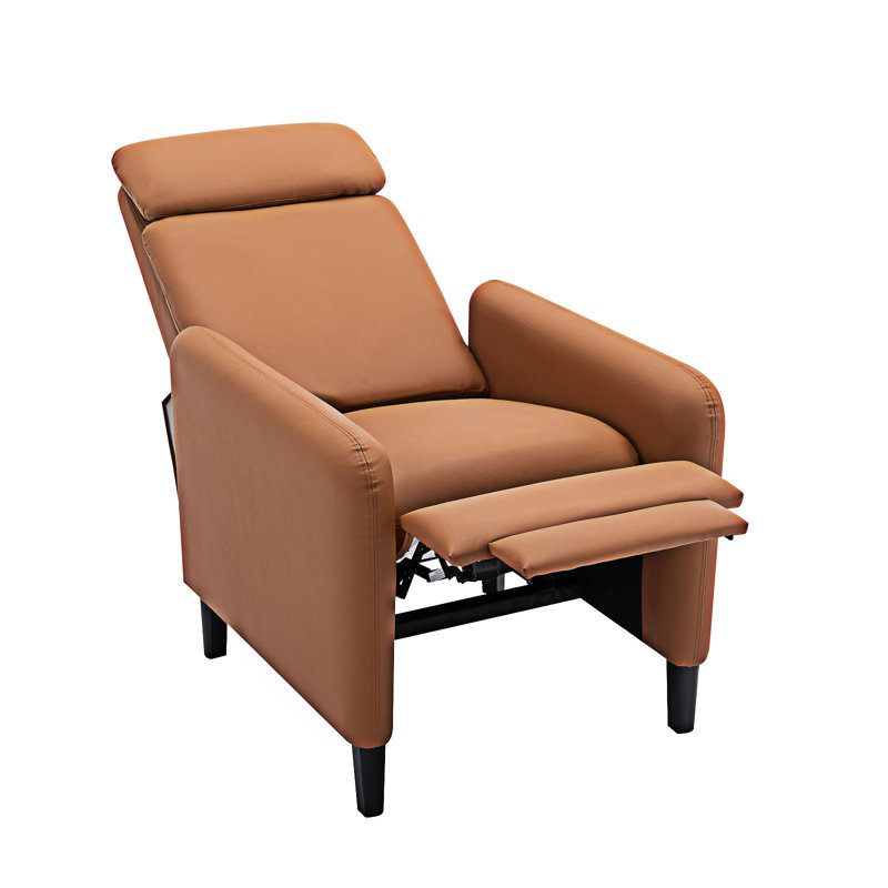 Fauteuil inclinable moderne réglable, Similicuir orange brûlé