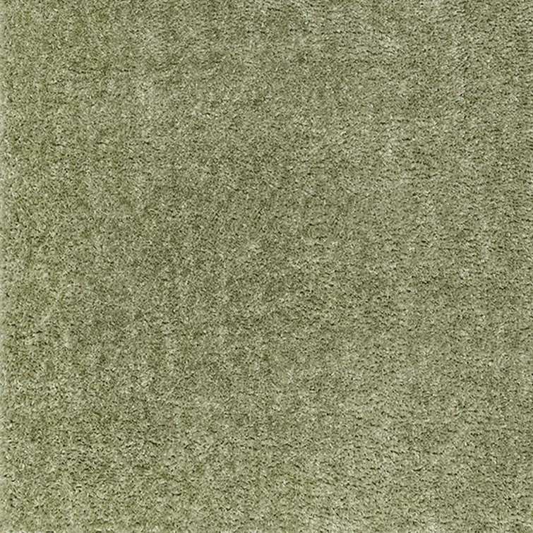 Amneris Modern Boho Soft Fluffy Thick Plush Pile Moss Green Area Rug