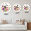 Mignon oiseau en fleurs roses et mauves - Horloge murale traditionnelle-60187314
