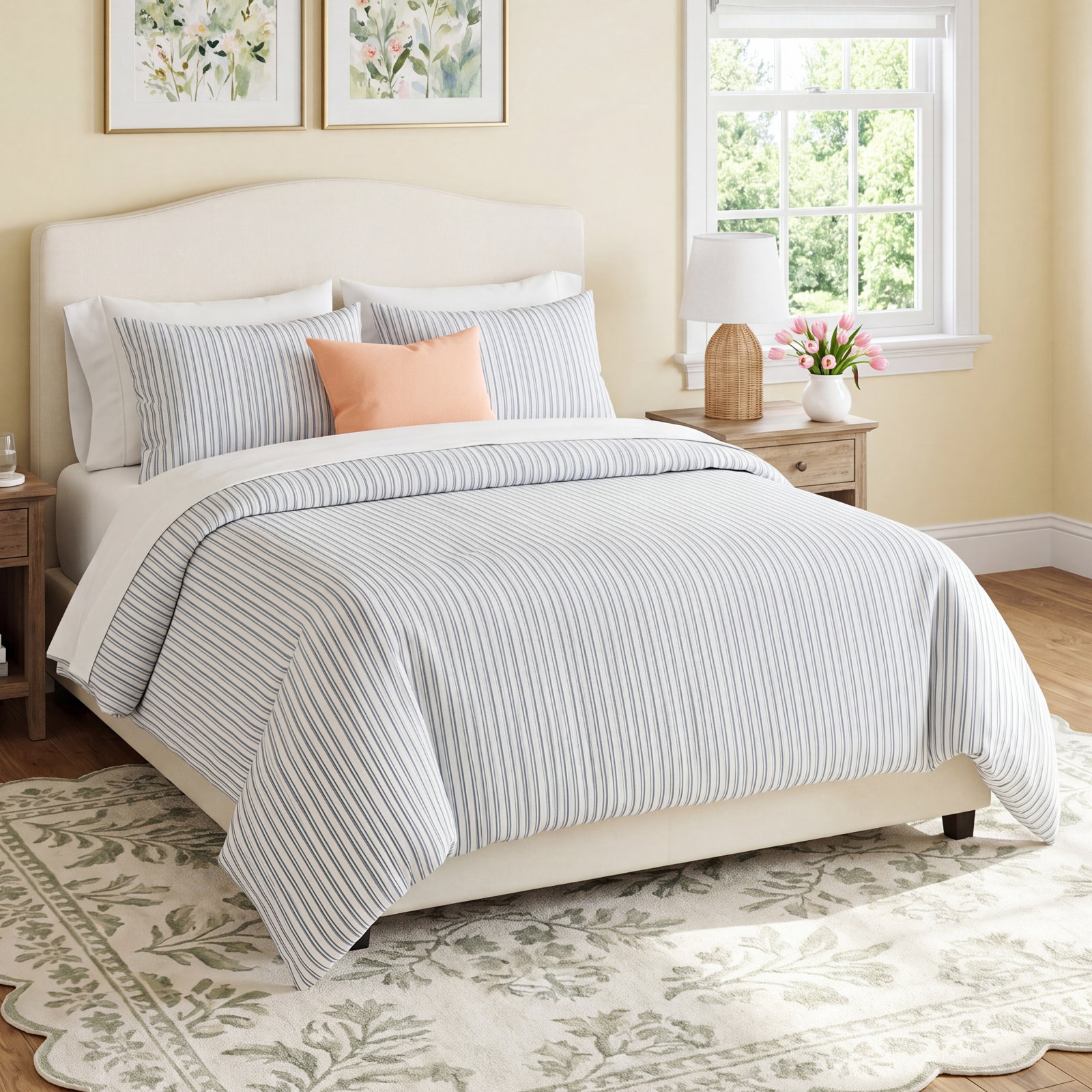 Lush Linen Duvet Cover Set, King Duvet Cover, Slate Blue