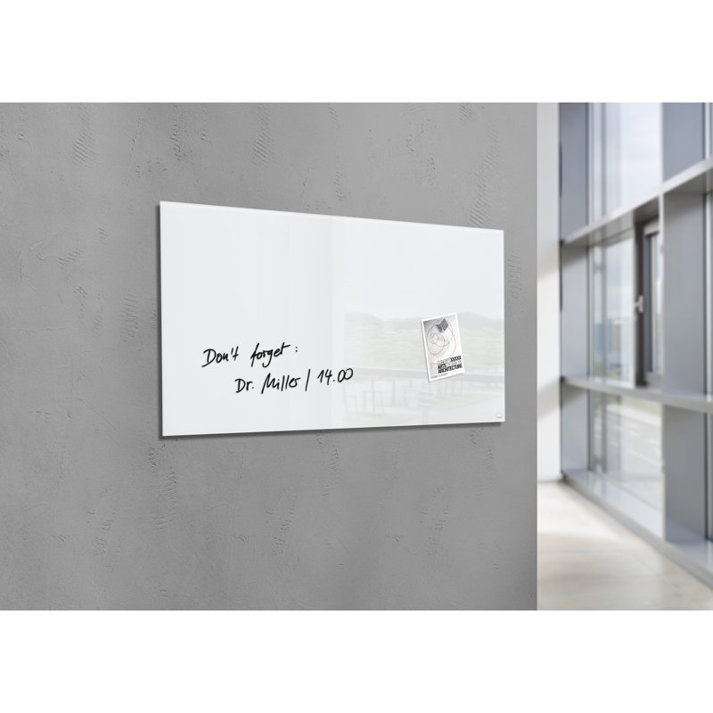 Artverum Wall Mounted Glass Board, 46cm H x 91cm W x 91cm L, White