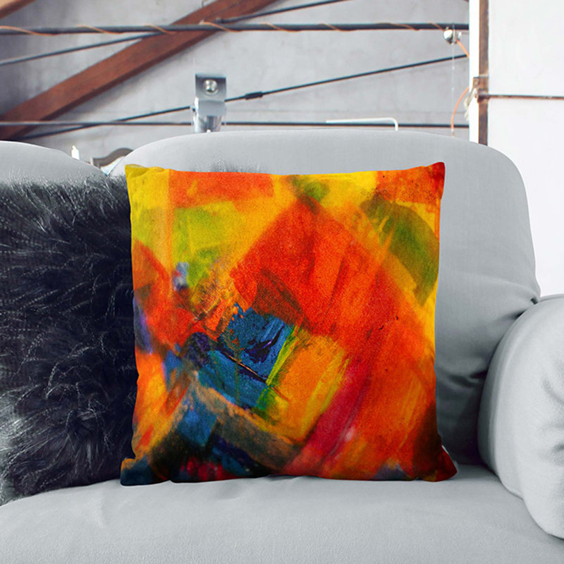 Abstract Square Throw Cushion, 55 x 55 cm, White