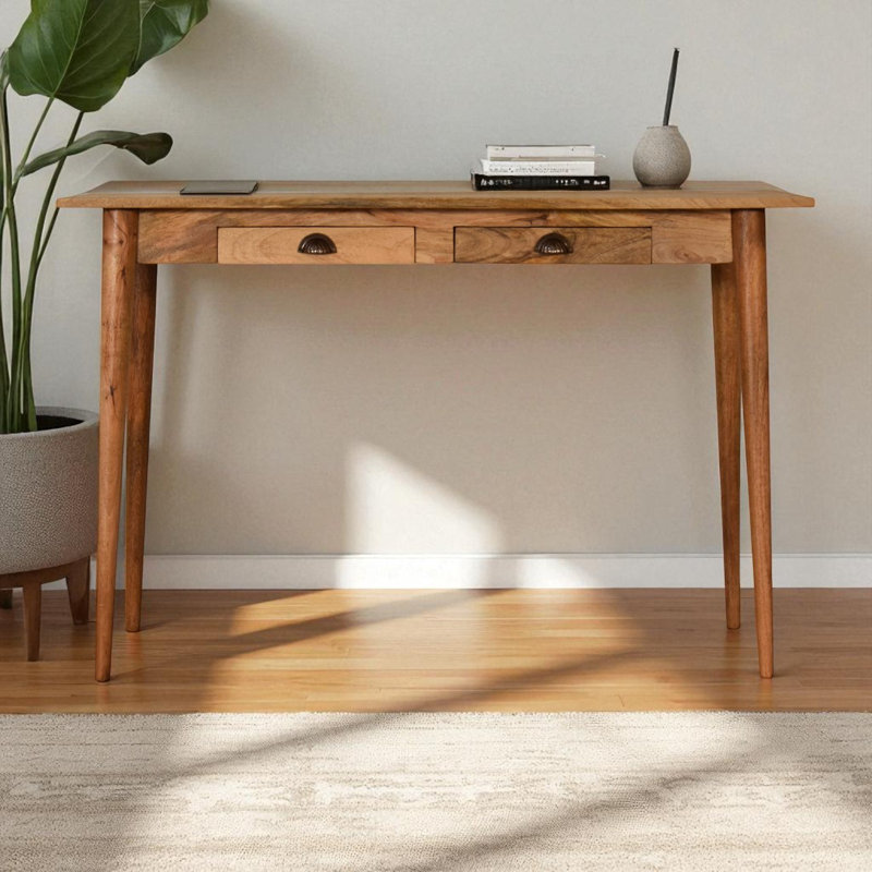 Michaud Solid Wood Solid Wood Writing Desk with Built-In Electrical Outlet