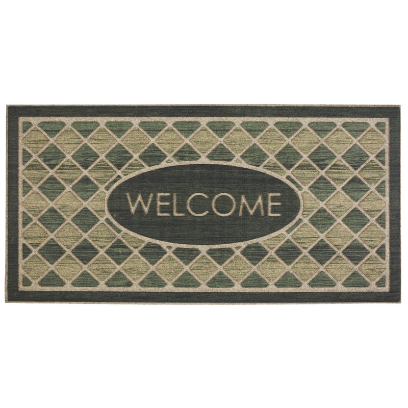 Tapis d'extérieur antidérapant Ramonita, Evergreen