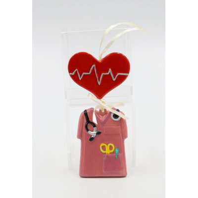4.75'' Handmade Ceramic People Hanging Figurine Ornament