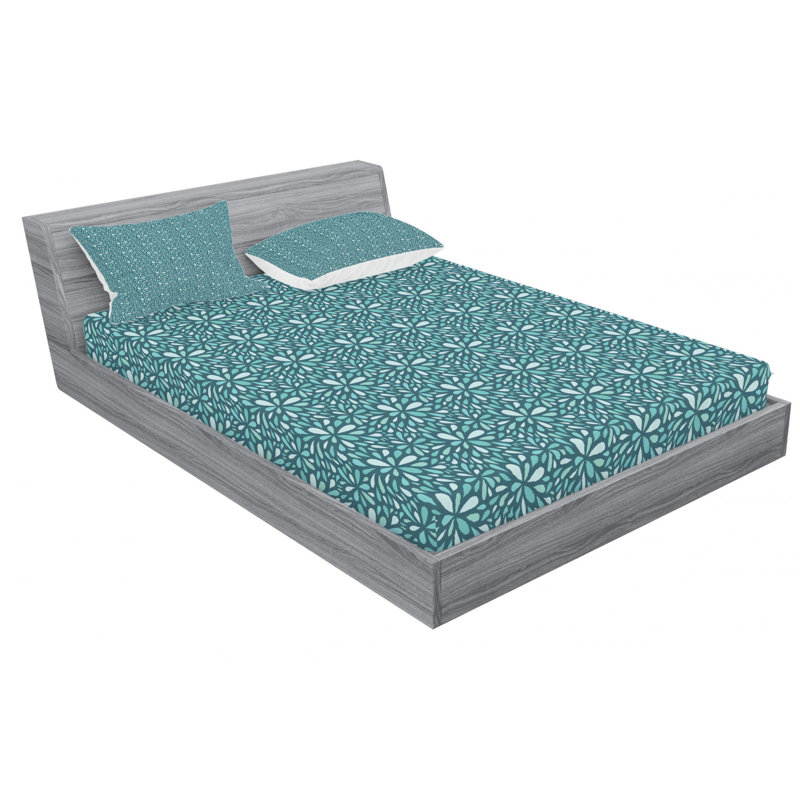 Microfiber Geometric Sheet Set, Full Sheet Set with Fitted Sheet