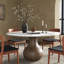 Ensemble de salle à manger moderne 5/7 pièces, Drumgurlands rond pré-assemblé, cuisine de table en pierre frittée Drumgurland avec chaises rembourrées-893103927-978026446-978026481