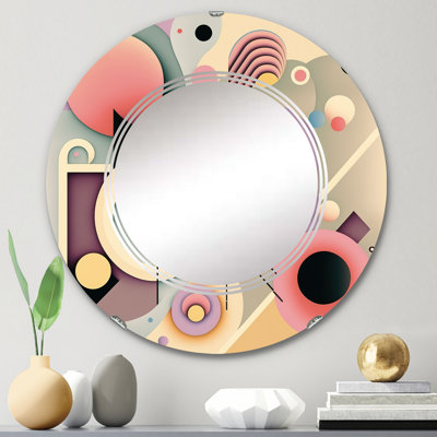 Raheela Pastel Art Deco IV - Modern Geometric Wall Mirror