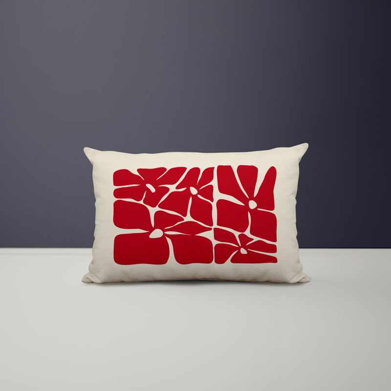 Housse et insert de coussin rectangulaire en polyester pour l'intérieur et l'extérieur, Rouge