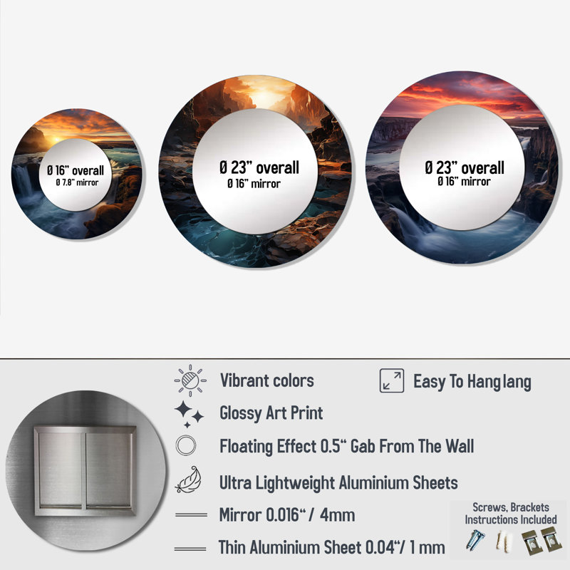 Elikapeka Metal Round Mirror