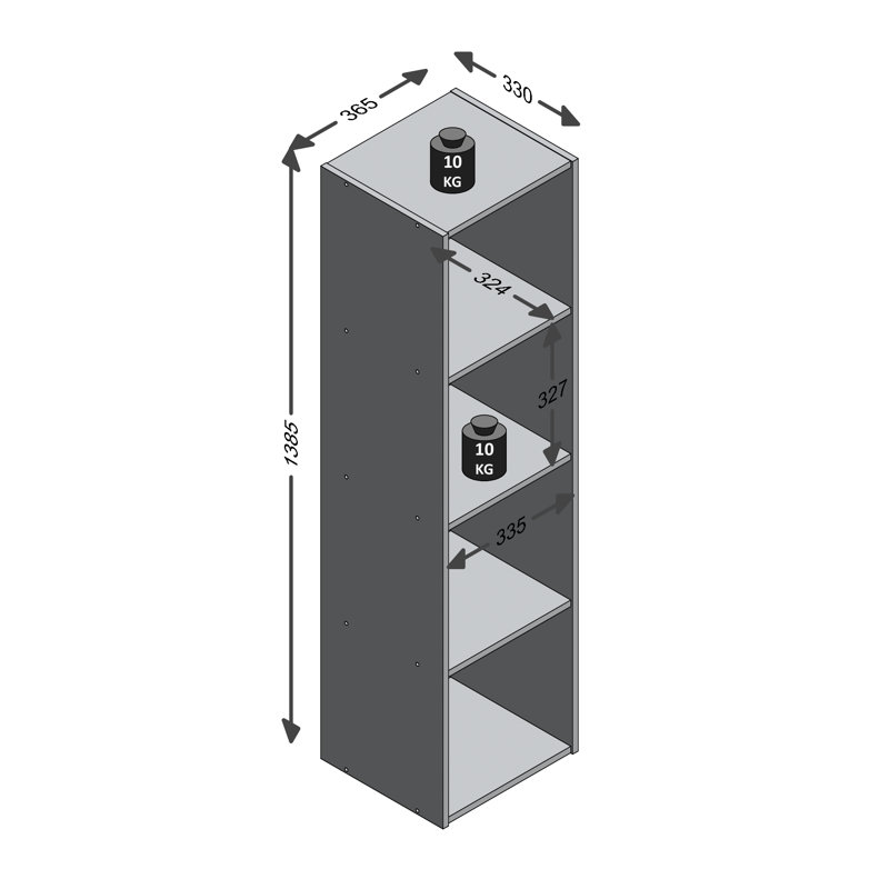 Mega 36.5cm W Wood-Based Material Cube Bookcase, Sand oak