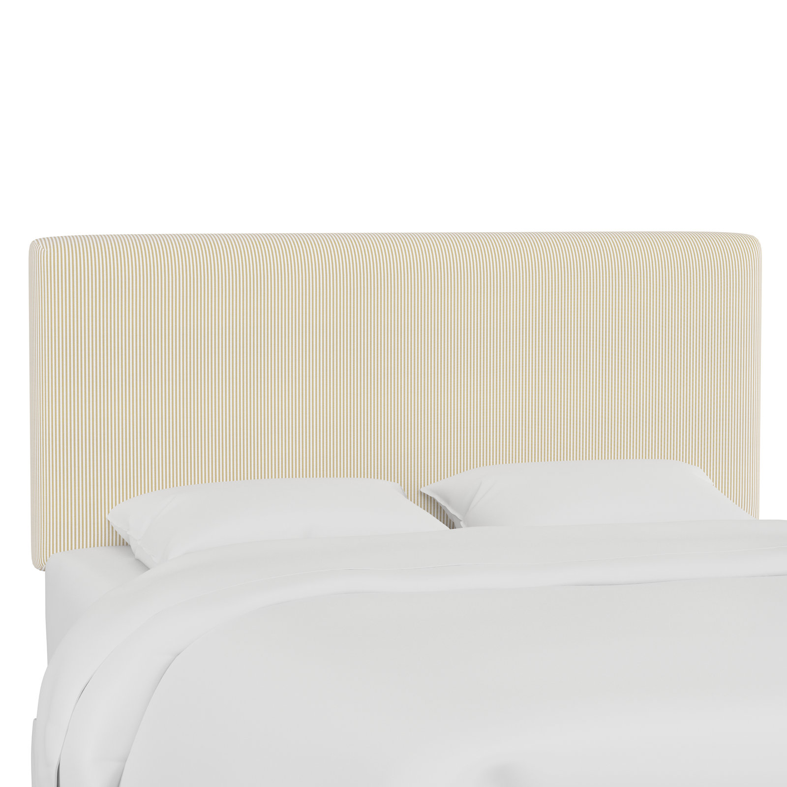 Eisley Upholstered Panel Headboard, Queen, Oxford Stripe Gold