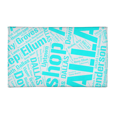 Tapis de zone cyan à tissage plat poils longs