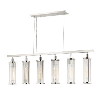 Luminaire suspendu linéaire à 6 lumières pour îlot de cuisine Marley