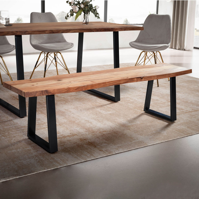 Grano Wood Bench, 45cm H x 120cm W x 40cm D, Black