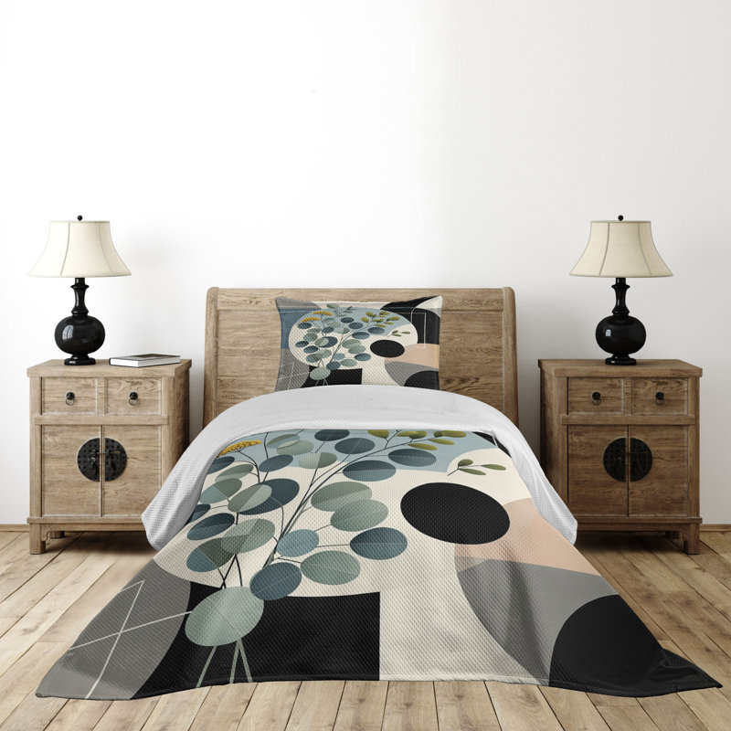 Polyester Floral Coverlet, Twin Coverlet + 1 Standard Shams