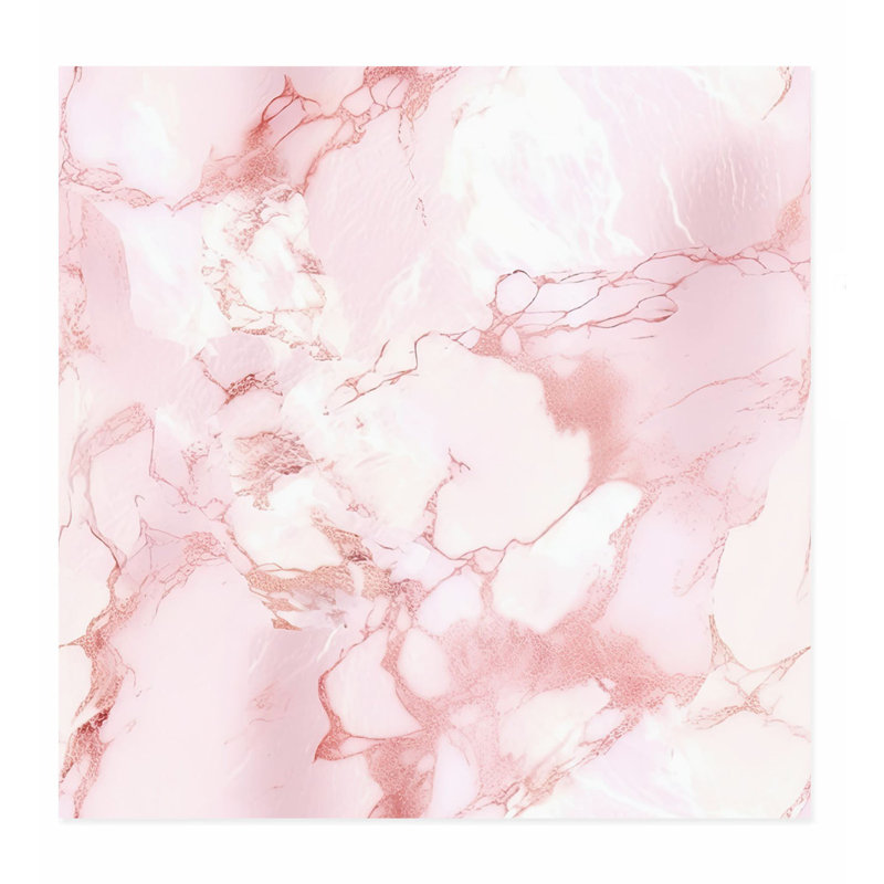 Abstrait, art géométrique en marbre rose II, H 28 po x l 28 po
