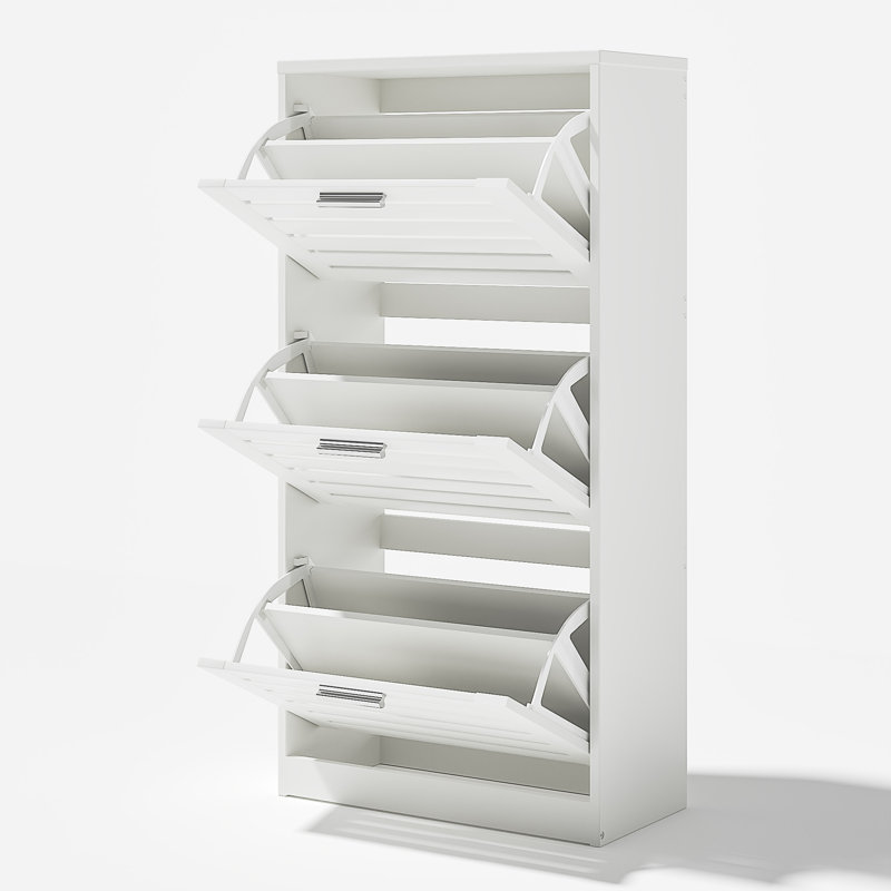 Range-chaussures avec 3 tiroirs rabattables pour rangement dans le vestibule, salon, chambre à coucher