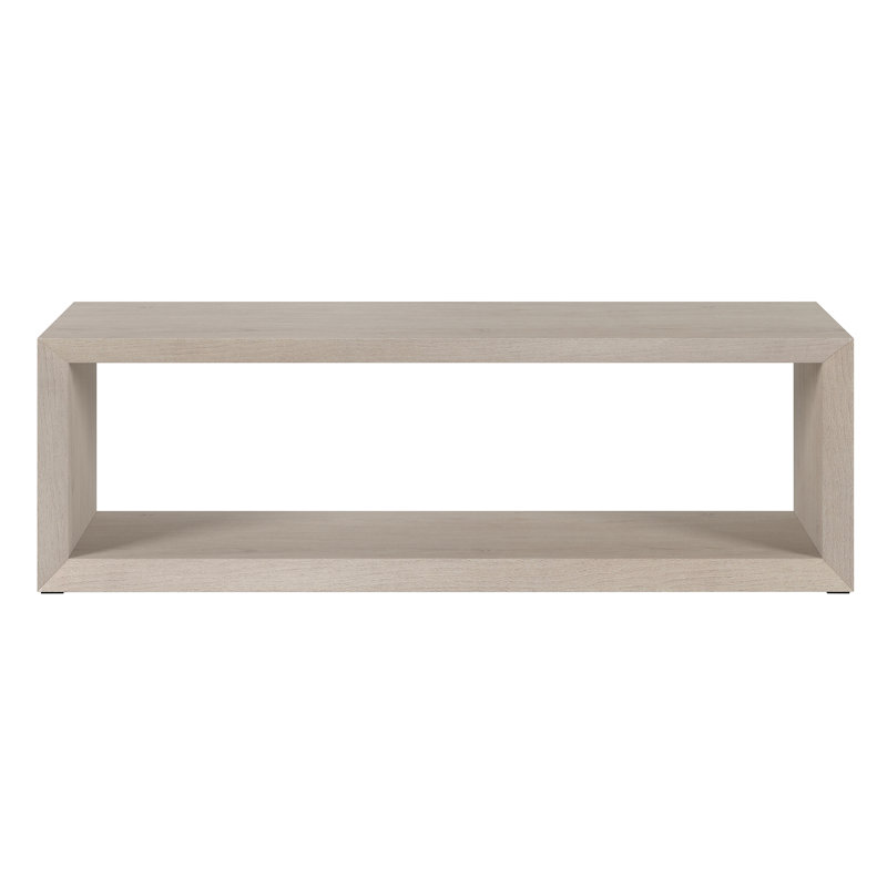 Samuelson Faux Wood Coffee Table With Shelf, 18" H x 58" L x 23.38" W, Alder White