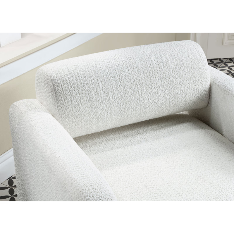 Panane 32'' Wide Armchair, White Boucle