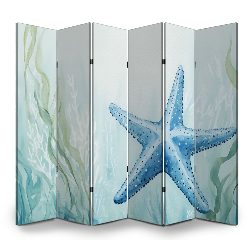 Cloison pliante 6 panneaux paravent Royal Seaweed