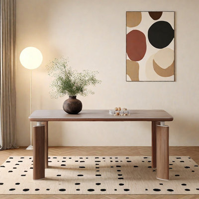 Durable Design Rock Slab Faux Wood Dining Table