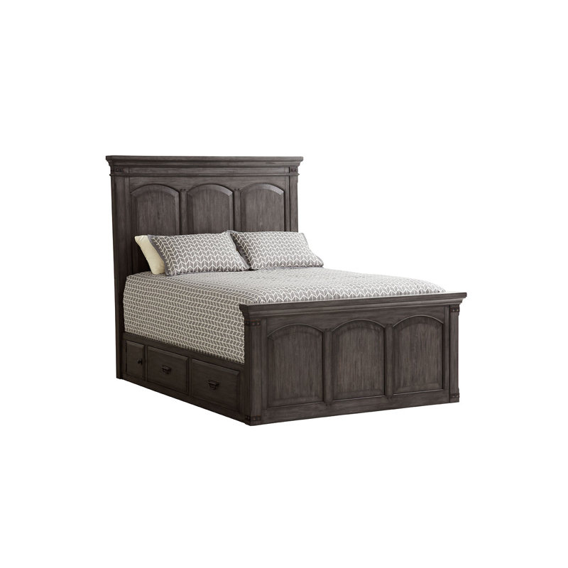 Solid Wood Platform Storage Bed, King
