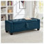 Banc de rangement avec repose-pieds 48 po avec couvercle rabattable, repose-pieds rembourré en similicuir pour entrée, chambre à coucher ou salon, bleu-364551392