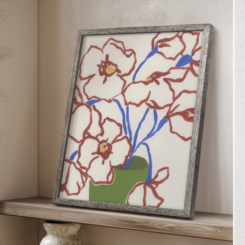 Petal Perimeter II Framed Print - Solid Wood, 11" H x 9" W