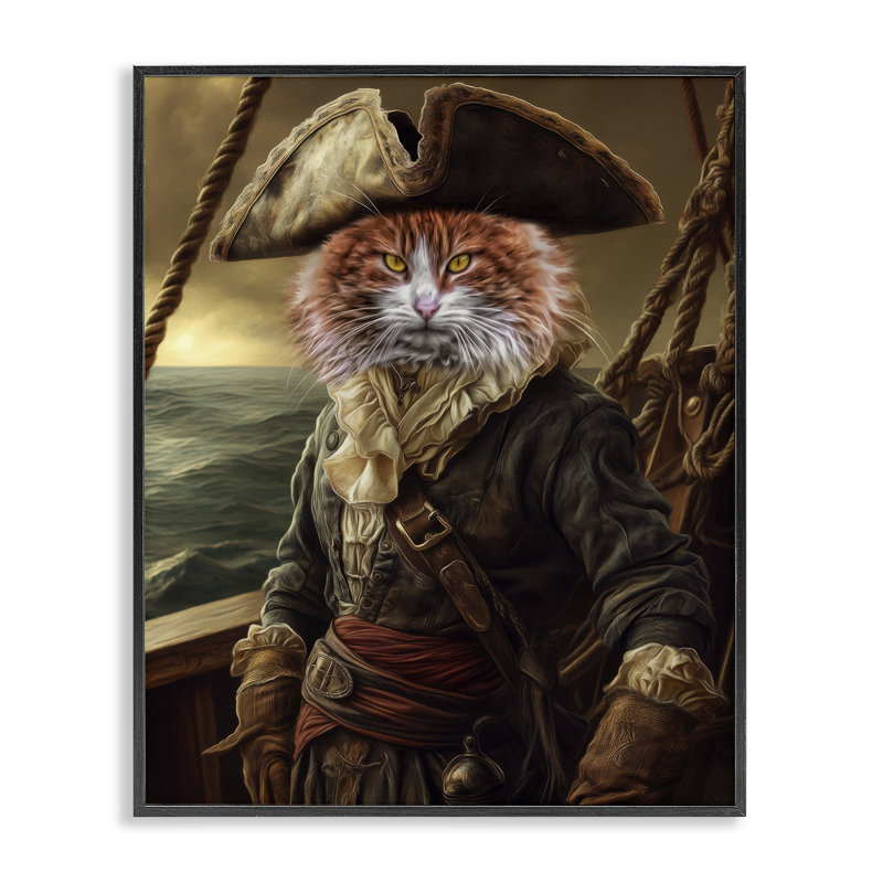 «Swashbuckling Whiskers», giclée encadrée par Kelley Parker, H 14 po x l 11 po, Giclée encadrée noir minuit