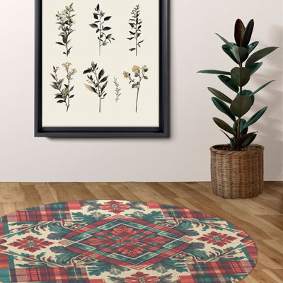 Warm Tartan Designs Braided Rug