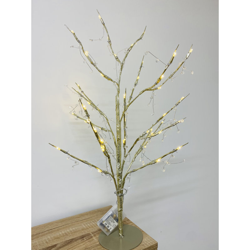 48 Pre-lit Jewelled Twig Tree Lighted Trees & Branches, Brown