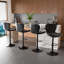 Tabouret de bar pivotant à hauteur réglable pour animaux de compagnie avec dossier, tissu technique résistant aux égratignures, repose-pieds et base en métal noir - Chaise de bar durable pour îlot de cuisine, bar de salle à manger, propriétaires d-1806675158-1797406736