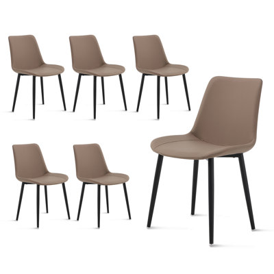 Leather Dining Chairs, Mid Century Modern Faux Leather Kitchen Chairs