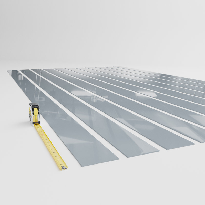 Adjustable Acrylic Slat Wall Panel Kit w/ 4"W Slats, 94" H x 44" W, Grey