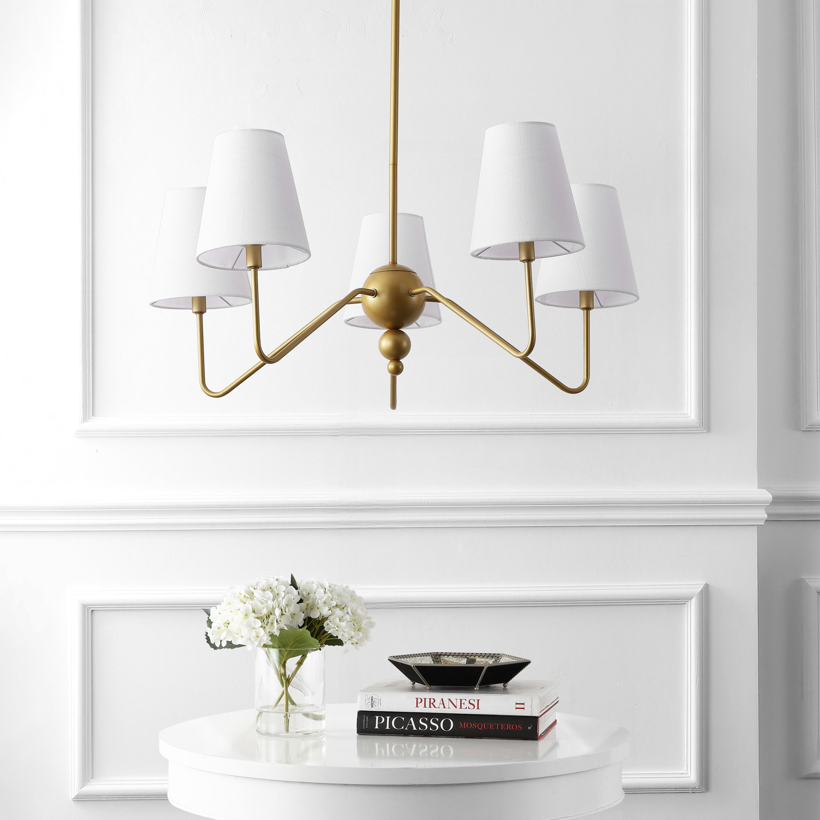 Jaya 5-Light Chandelier, Gold Painting