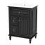 Meuble-lavabo 24 po avec lavabo, meuble-lavabo avec un tiroir rabattable et deux tiroirs, tablette réglable, bois massif et panneau de fibres à densité moyenne, noir-215456108