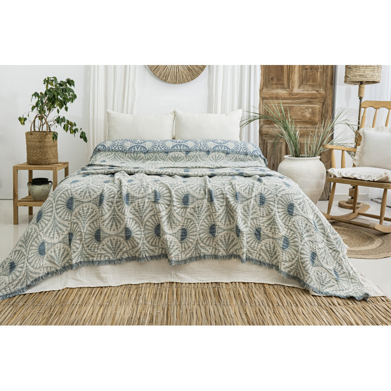 Couverture en mousseline Gingko, Sarcelle
